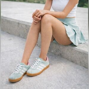 Adidas Pastel Green Sneakers with White Accents
